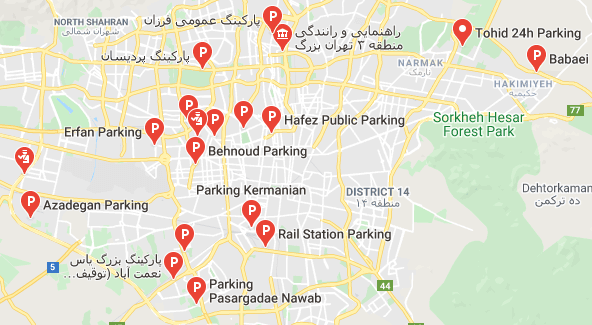 پارکینگ پلیس در تهران